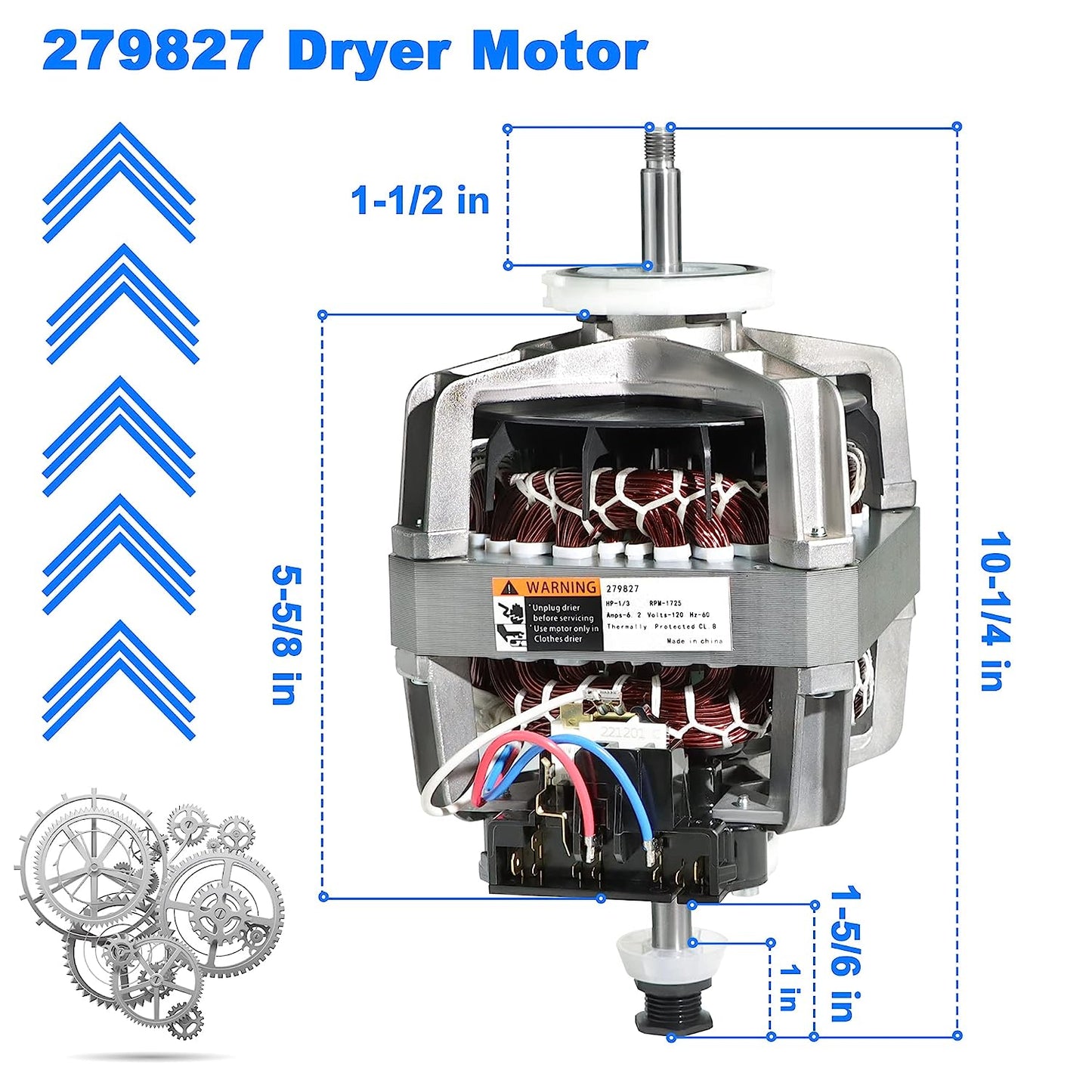 Dryer Drive Motor 279827 3388235 337099 337100 W10194250