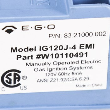 83.21000.002 Range Spark Module W10110491 Model IG120J-4 EMI